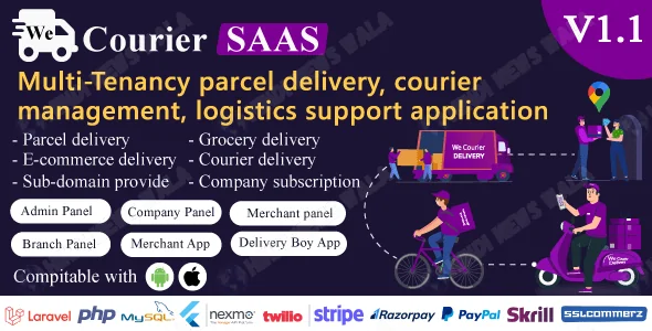 We Courier SAAS v1.1 - Multi-Tenancy courier and logistics management - nulled